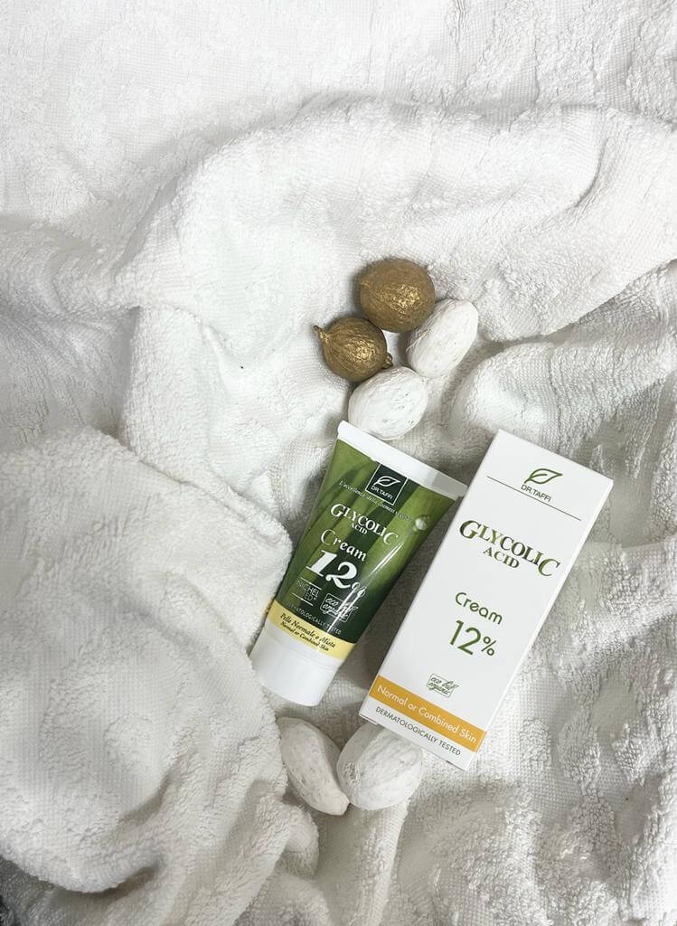 Dr Taffi Organic Glycolic Acid 12% Cream for pigments, wrinkles and black heads 50 ml - Bahja Care