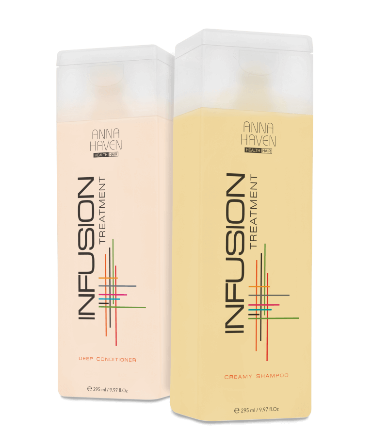 Anna Haven Infusion Creamy Shampoo and Deep Conditioner duo, 295 ml each, for luxurious hair care and hydration.