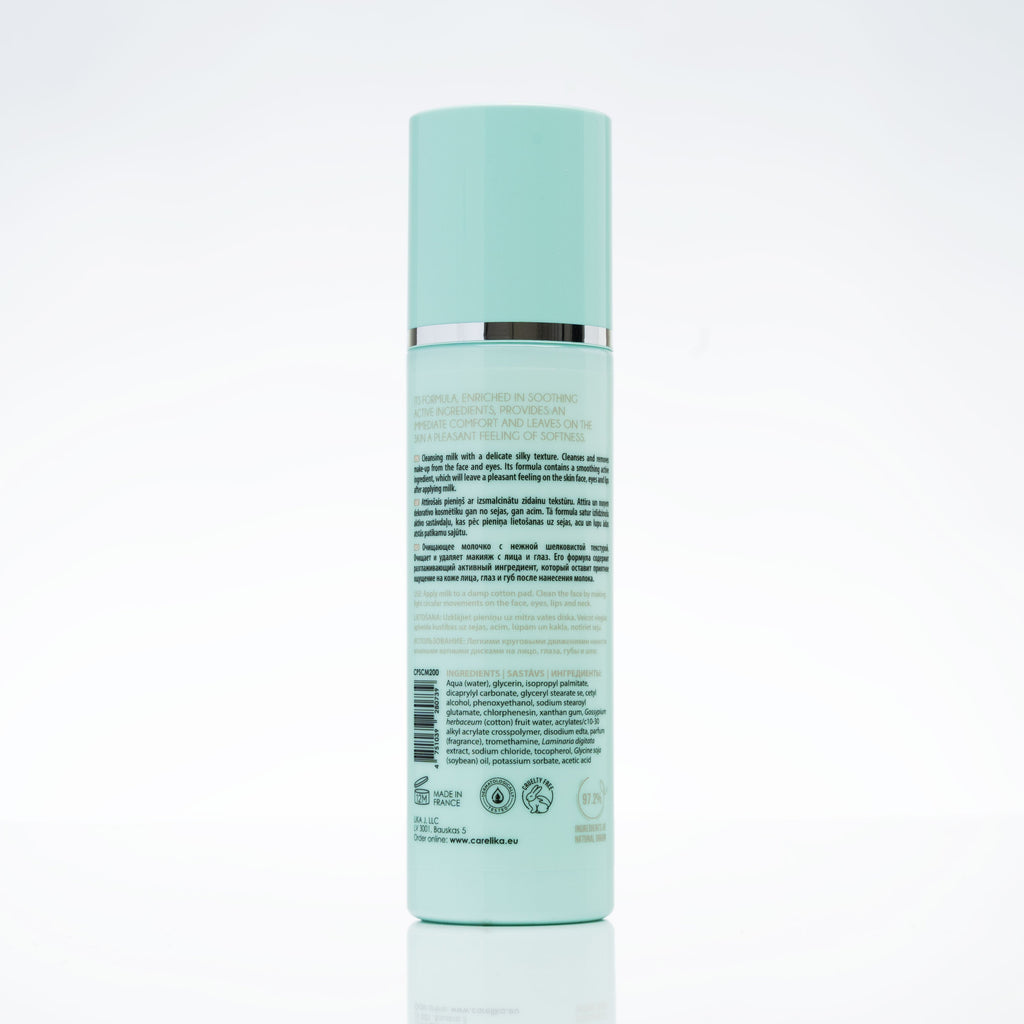 Carelika Silky Cleansing Milk - soft milk texture for daily face cleansing and makeup removal