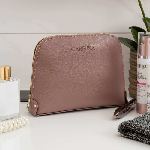 Carelika Beige Cosmetic Bag - Bahja Care 