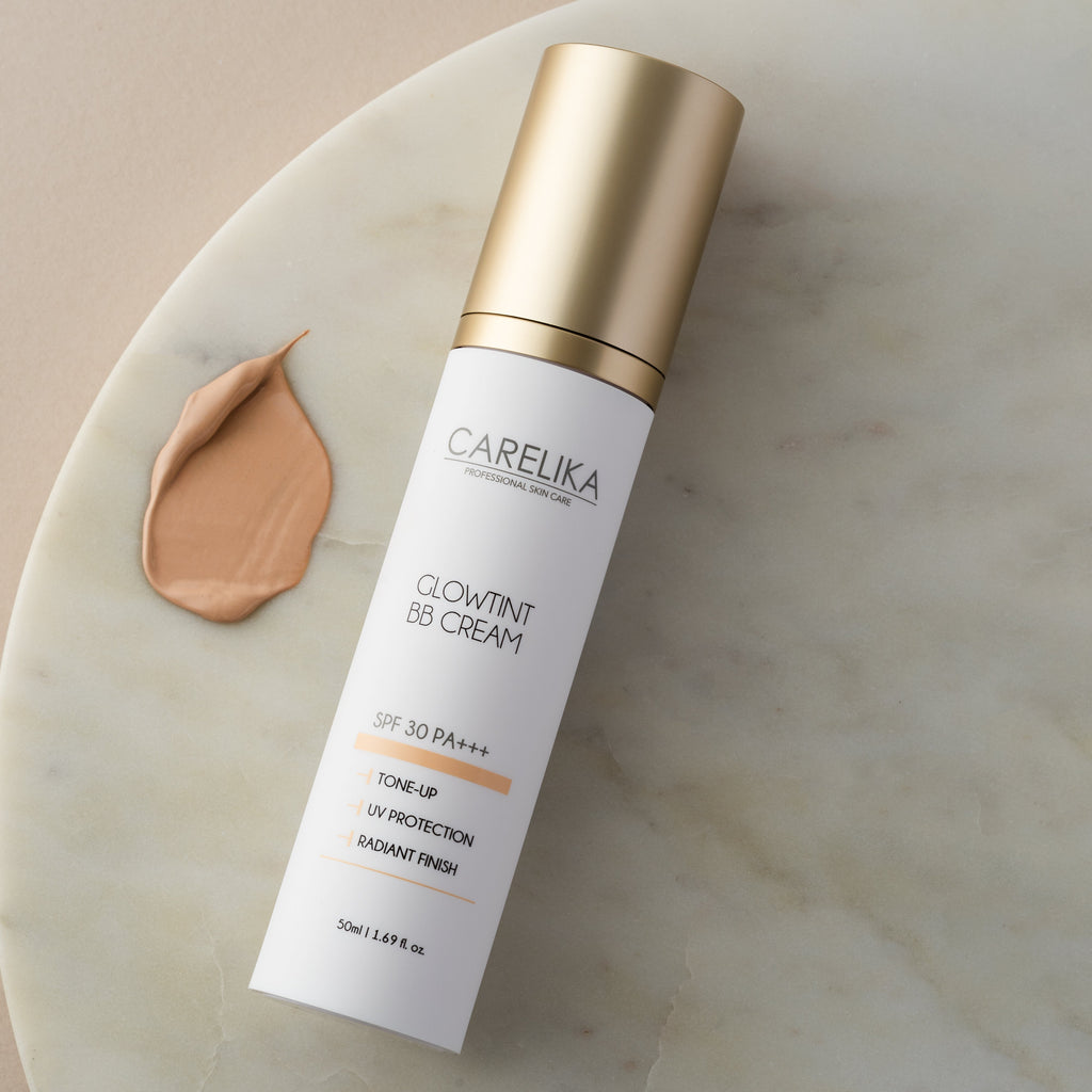 Carelika GlowTint BB Cream SPF30 PA+++ – lifestyle and key ingredient artwork