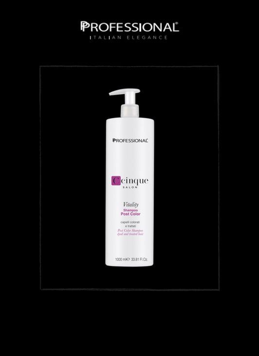 Professional C5 Vitality Post-Color Shampoo 1000 ml for color-treated hair, enhances shine and protects color.