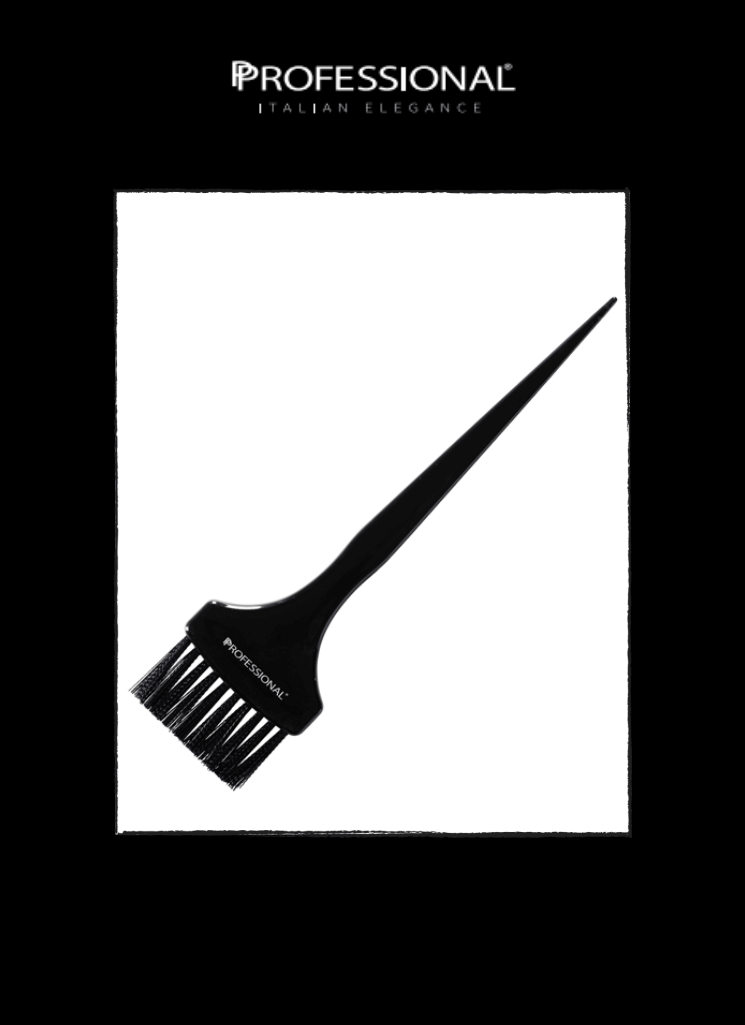 Professional brush with fine bristles for precise hair coloring, featuring an elegant black design.